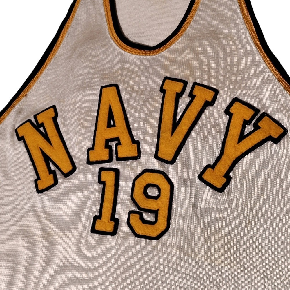 Navy USN Number 19 Basketball Jersey Sz 40 1950s Vintage Wilson - Imperfect